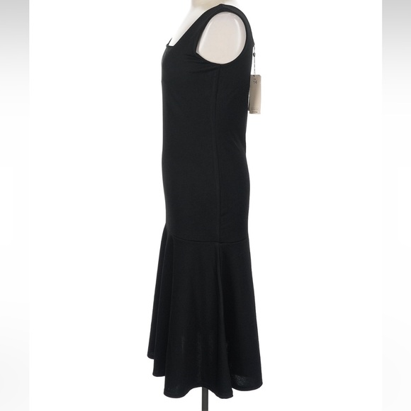 Club L London Classic Timeless Chic Black Midi Dress Mermaid Hem Size 10 NWT - Picture 4 of 10
